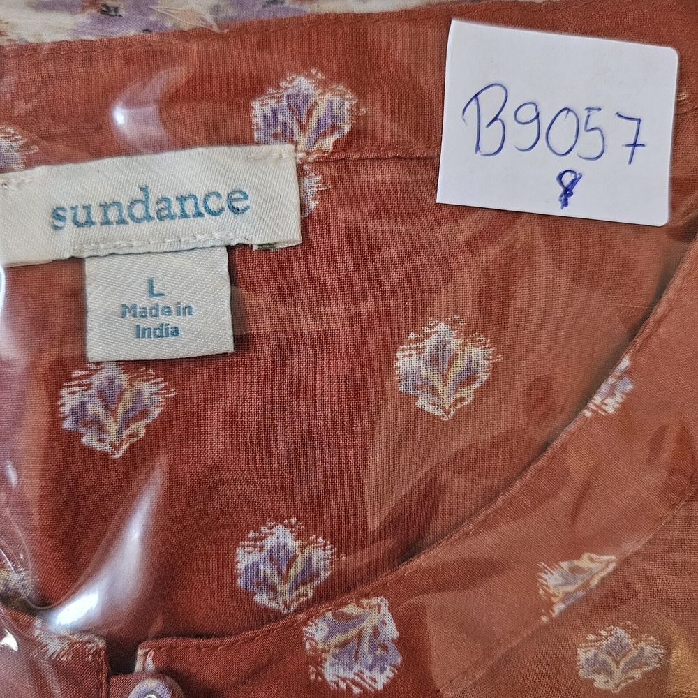 Sundance Red Rust Printed Peasant Tunic - Picture 14 of 14
